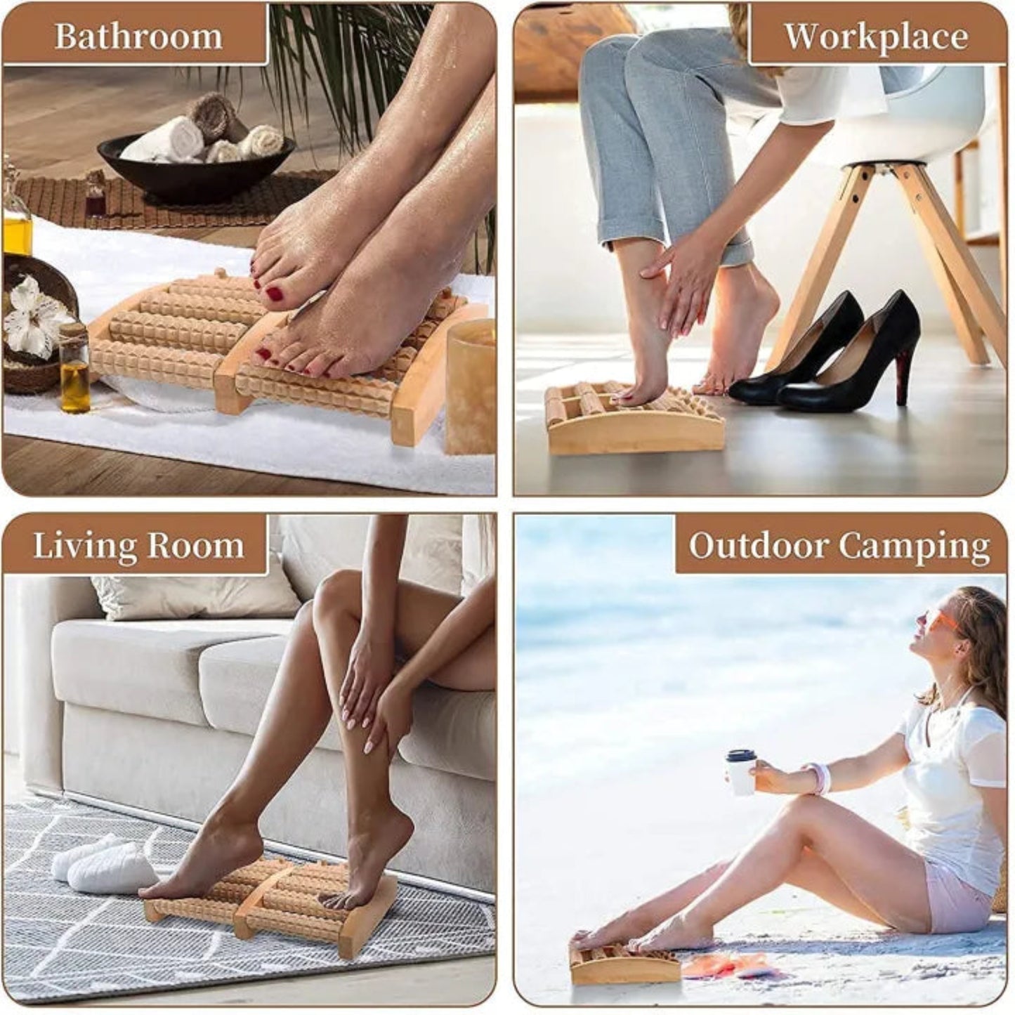 Traditional Wooden Roller Foot Massager